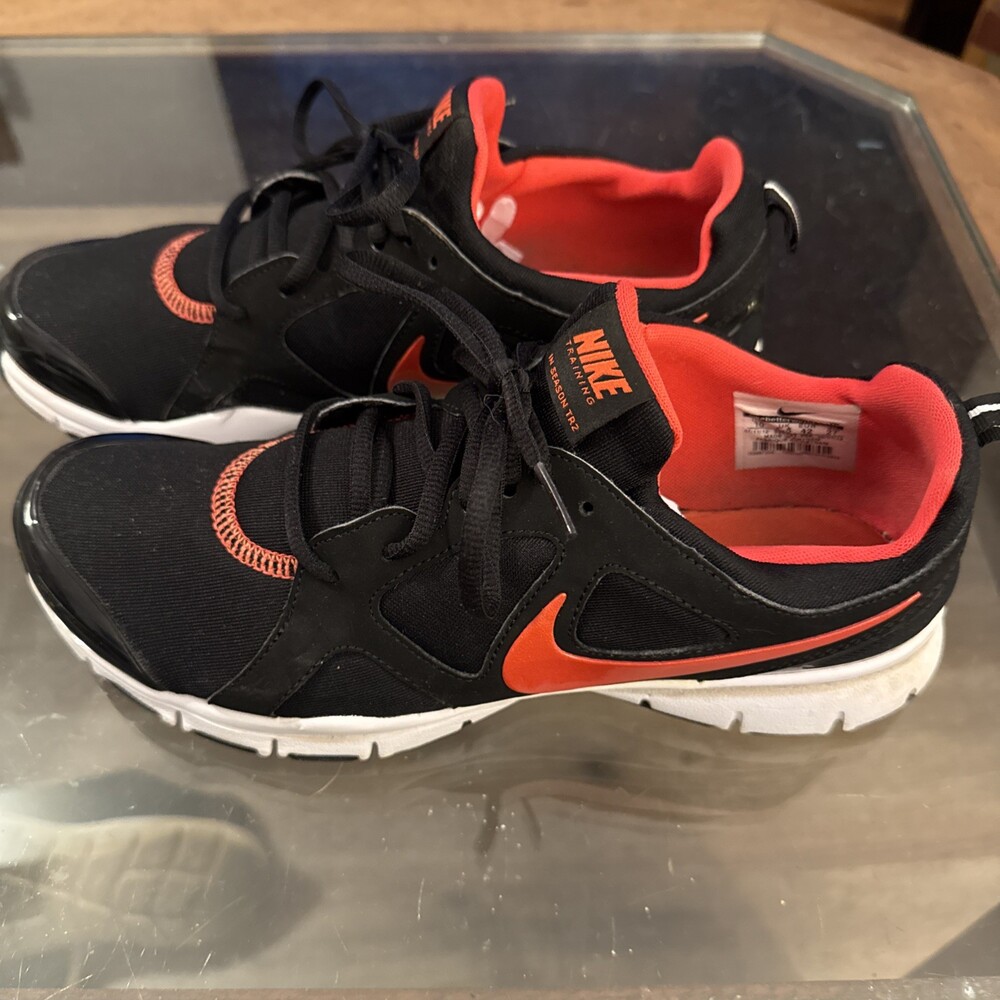 Nike In Season TR2 Training Shoes Womens Size 10 Black Orange 525737-008